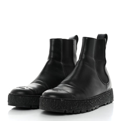 Chanel Calfskin Cap Toe CC Ankle Boots 39 Black 3 of 13