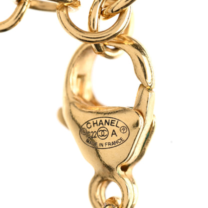 Chanel Pearl Crystal CC Pendant Necklace Gold Pink Pearly White 6 of 7