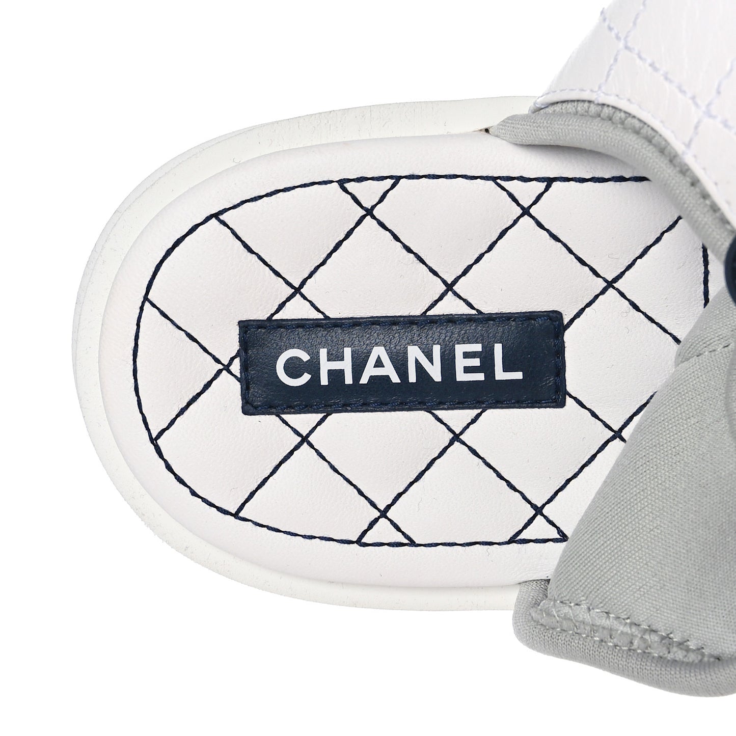 Goatskin Fabric Gladiator Sandals 40.5 White Light Grey Navy Blue