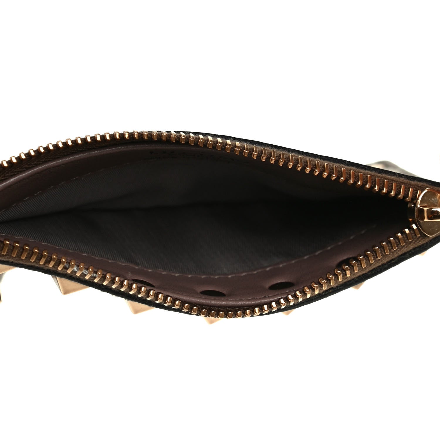 Valentino Garavani Pebbled Calfskin Rockstud Coin Case Card Holder Sasso 5 of 8