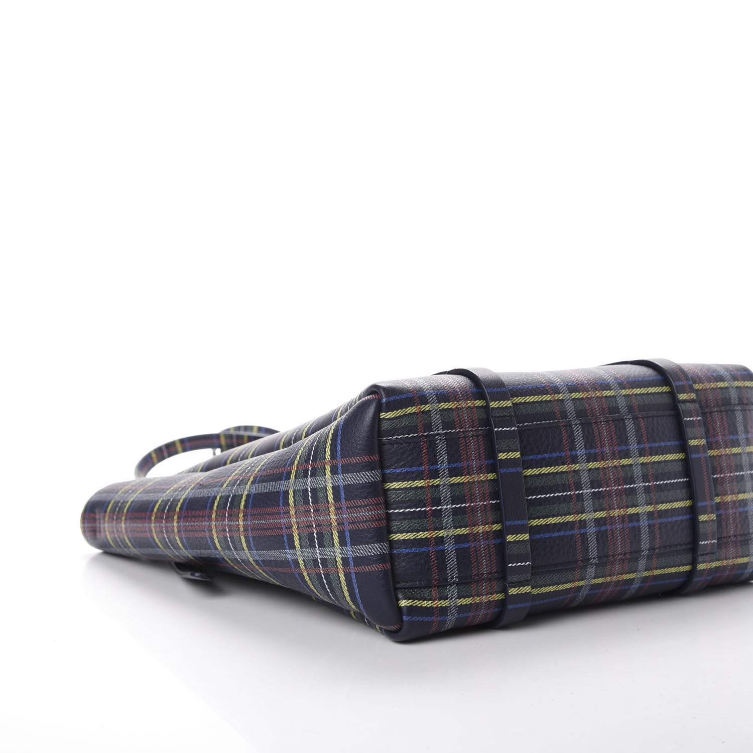 Balenciaga Calfskin Plaid XS Everyday Tote Bleu Navy Jaune 6 of 13