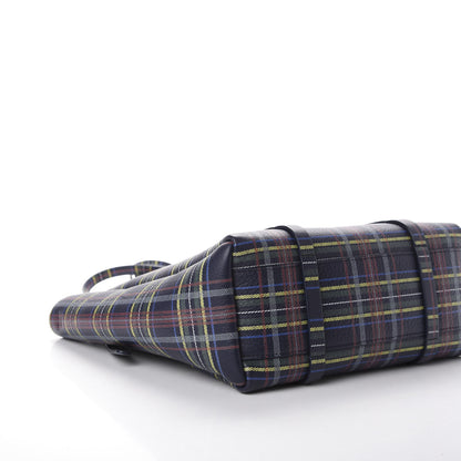 Balenciaga Calfskin Plaid XS Everyday Tote Bleu Navy Jaune 6 of 13