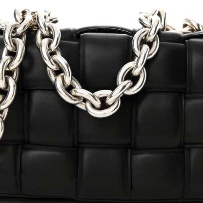 Bottega Veneta Lambskin Maxi Intreccio Padded Chain Cassette Crossbody Bag Black 8 of 13
