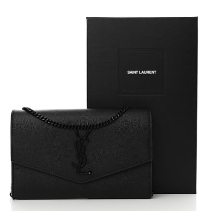 Saint Laurent Grain de Poudre Uptown Chain Wallet Black 17 of 17