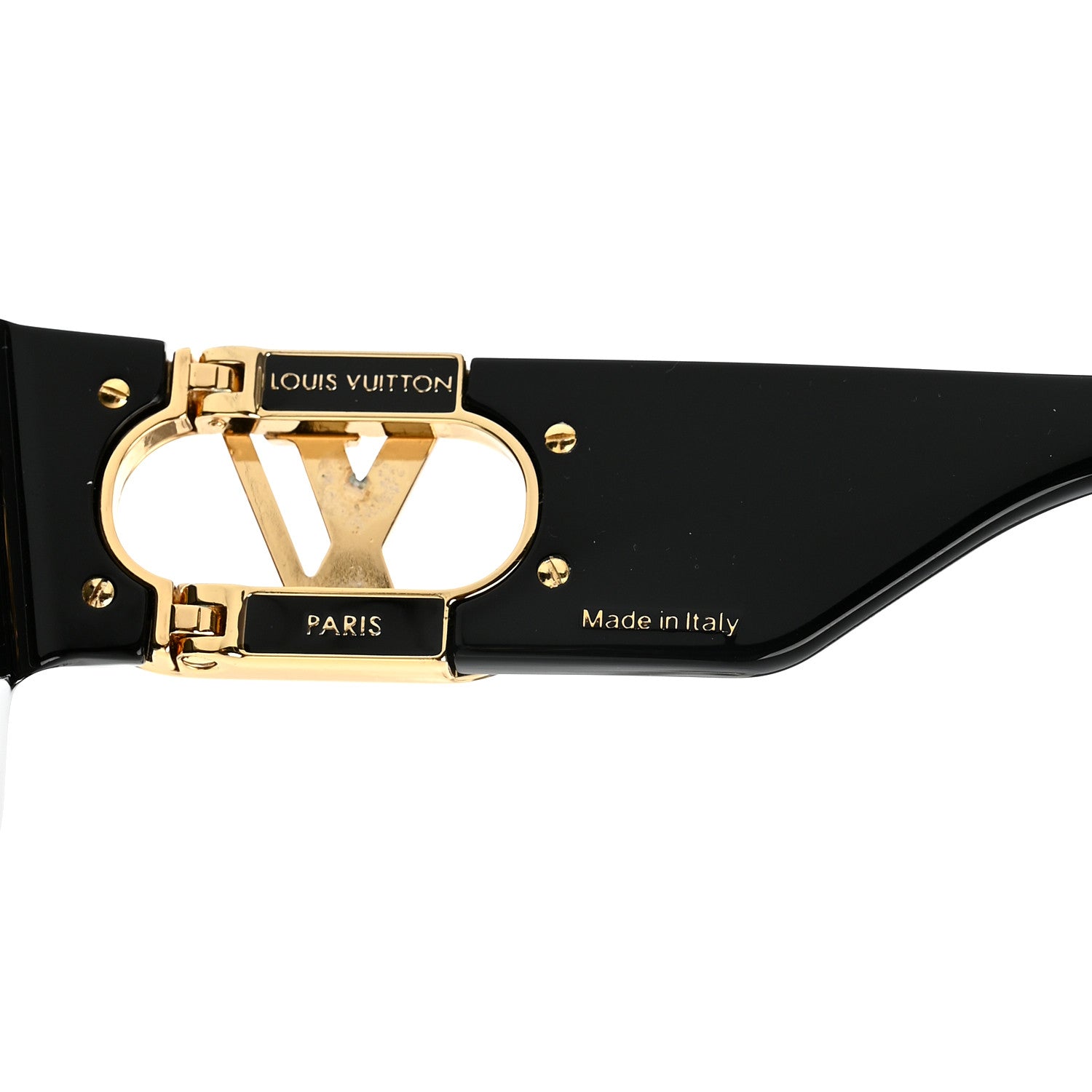 Louis Vuitton Acetate LV Link Square Sunglasses Z1478E Black