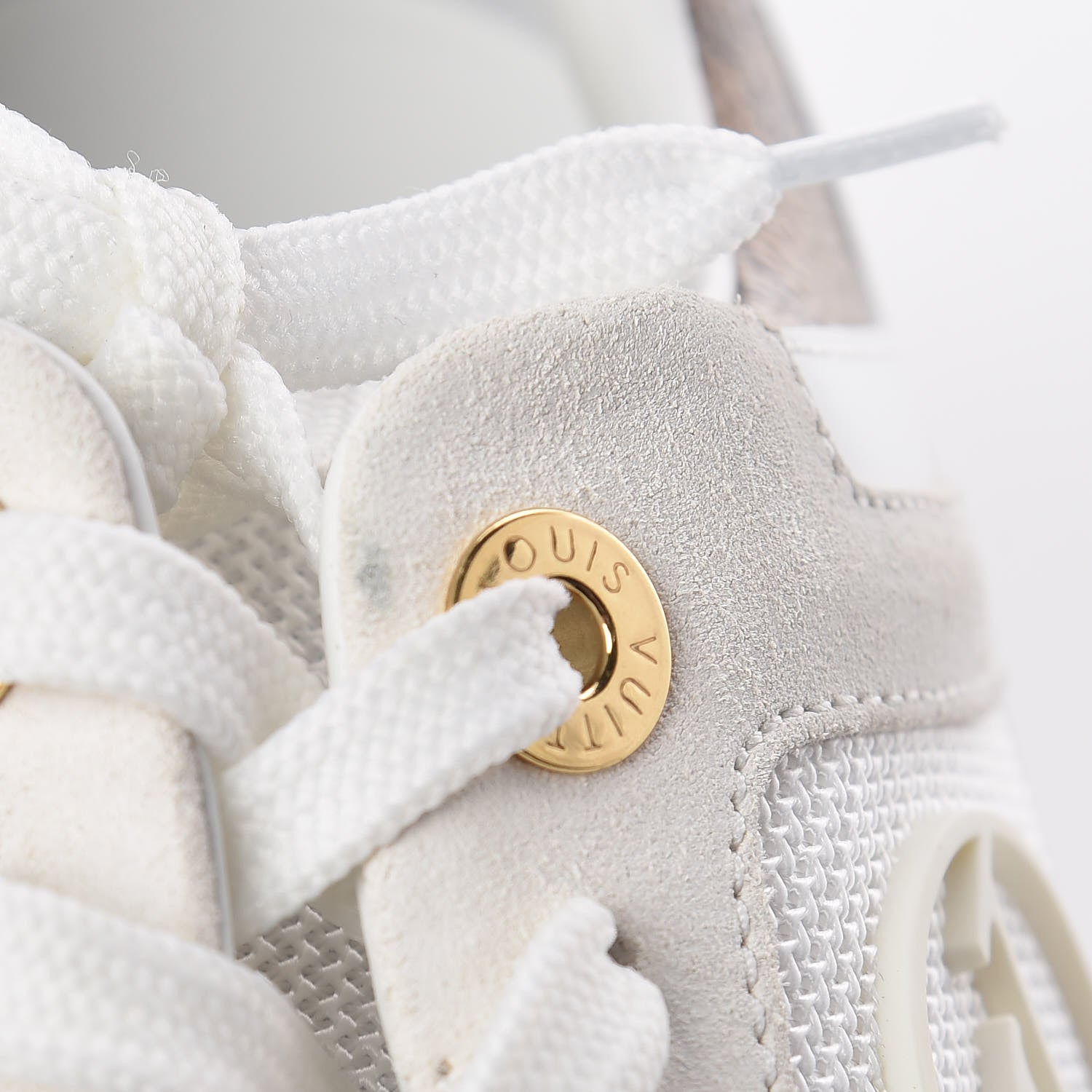 Louis Vuitton Suede Reverse Monogram Run Away Sneakers 37 White 10 of 10