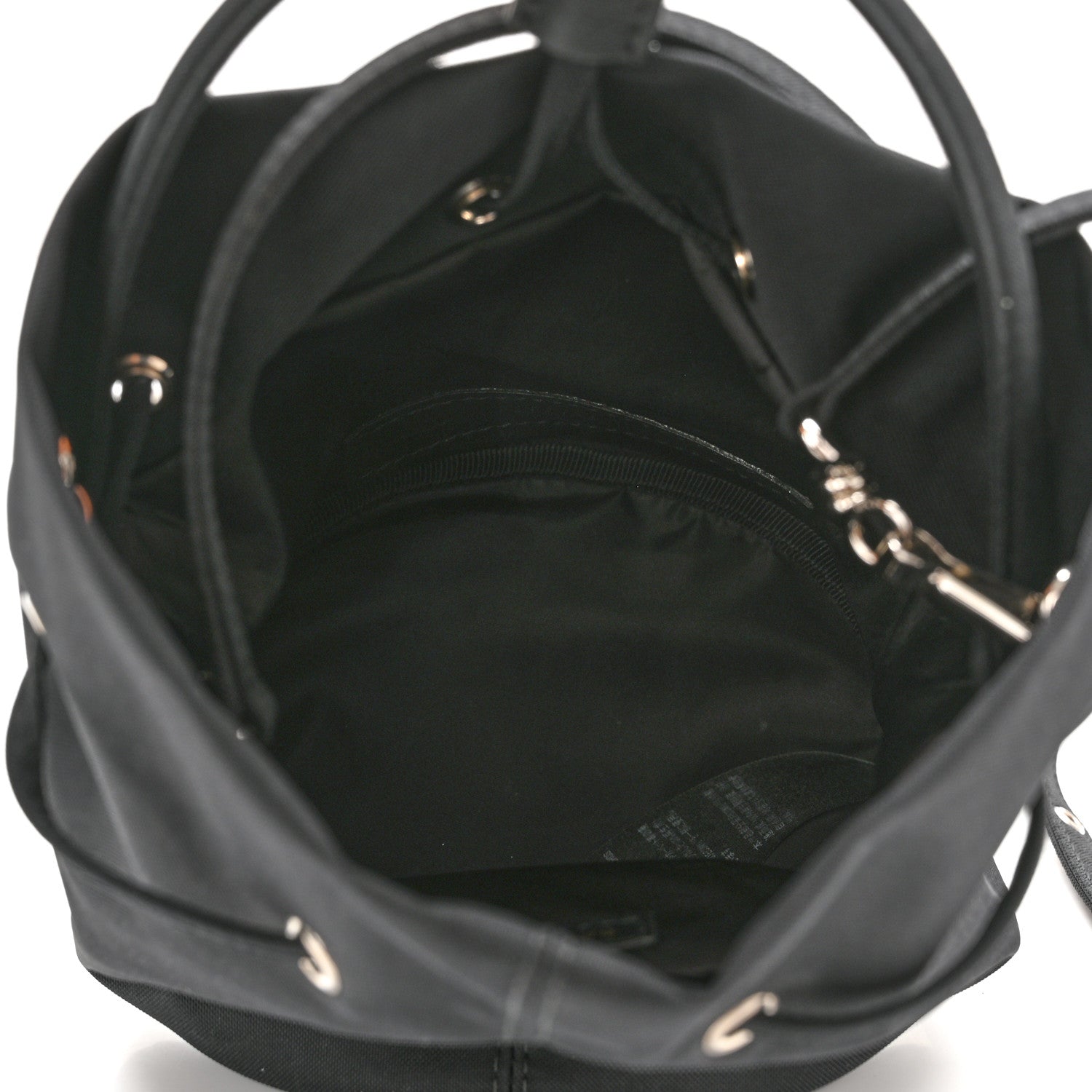 Balenciaga Recycled Sport Nylon Logo Embroidered Wheel Drawstring Bucket Bag XS Black 5 of 9