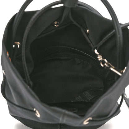 Balenciaga Recycled Sport Nylon Logo Embroidered Wheel Drawstring Bucket Bag XS Black 5 of 9
