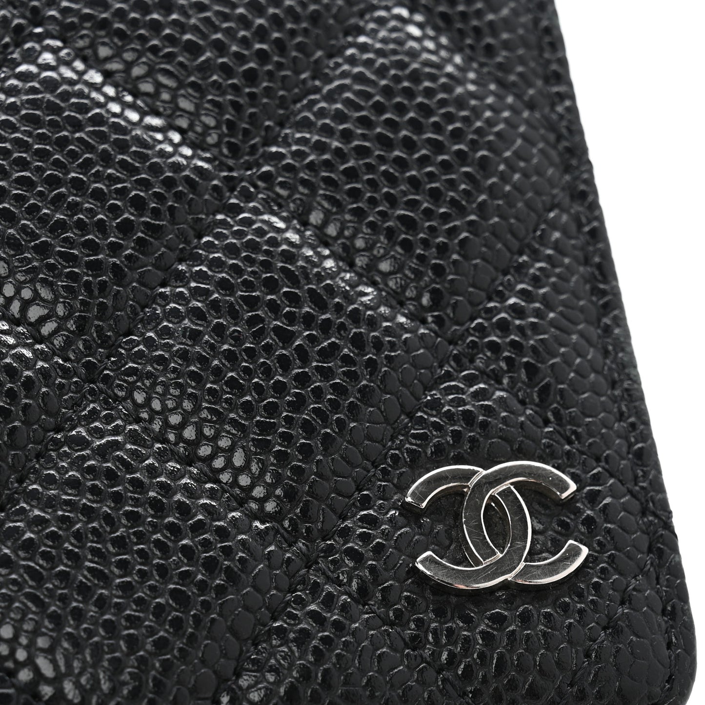 Caviar Quilted Large Agenda Cover Black