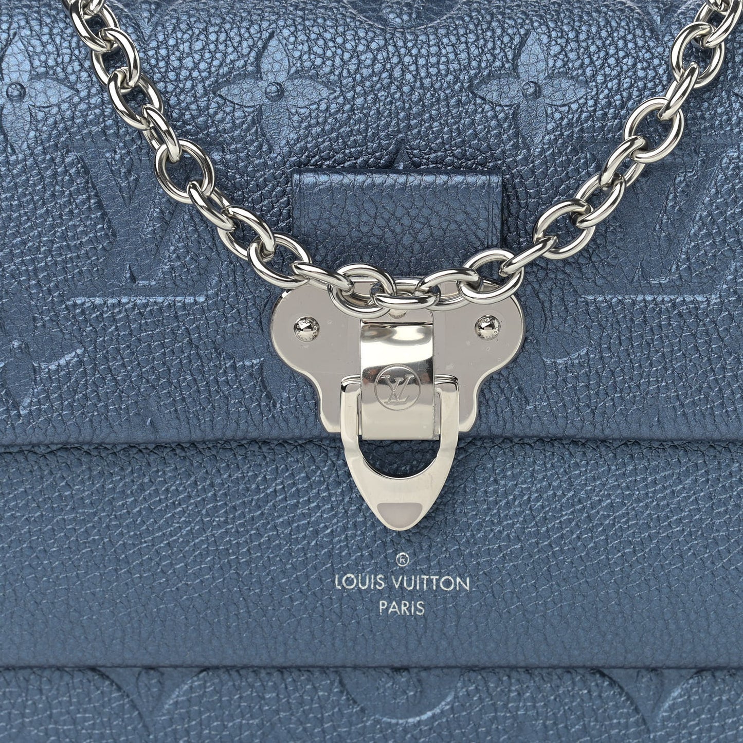Metalli Empreinte Monogram Vavin Chain Wallet Navy Nacre