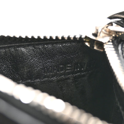 Valentino Garavani Calfskin Skull Logo Coin Case Card Holder Black 6 of 11