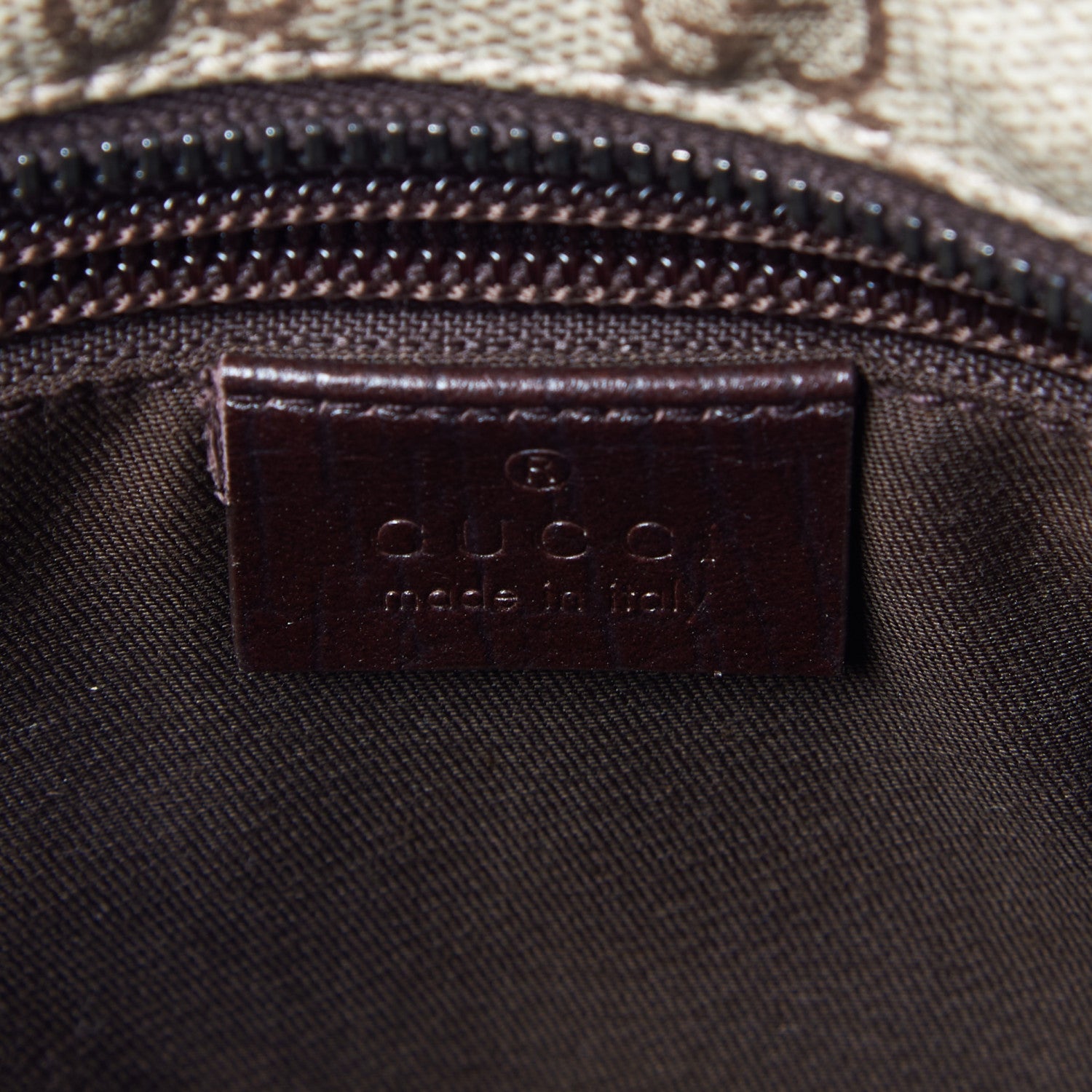 Gucci GG Supreme Monogram Medium Zippered Shopping Tote Dark Brown 8 of 9