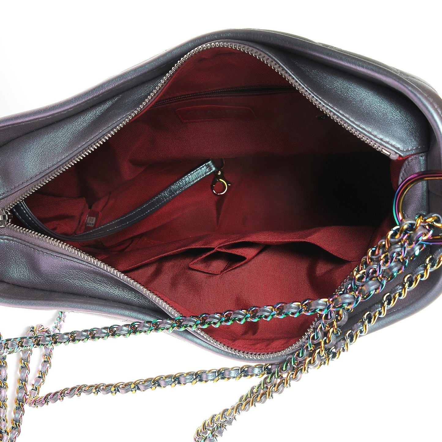 Iridescent Lambskin Calfskin Quilted Medium Gabrielle Hobo Light Purple
