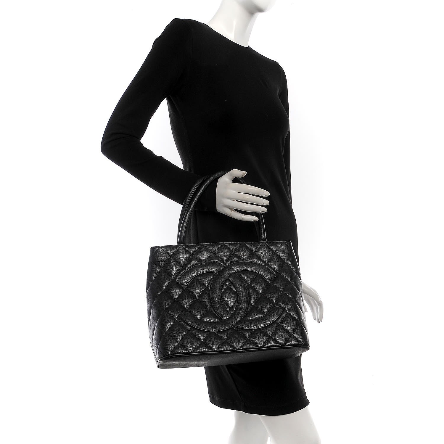 Chanel Caviar Quilted Medallion Tote Black 2 of 9