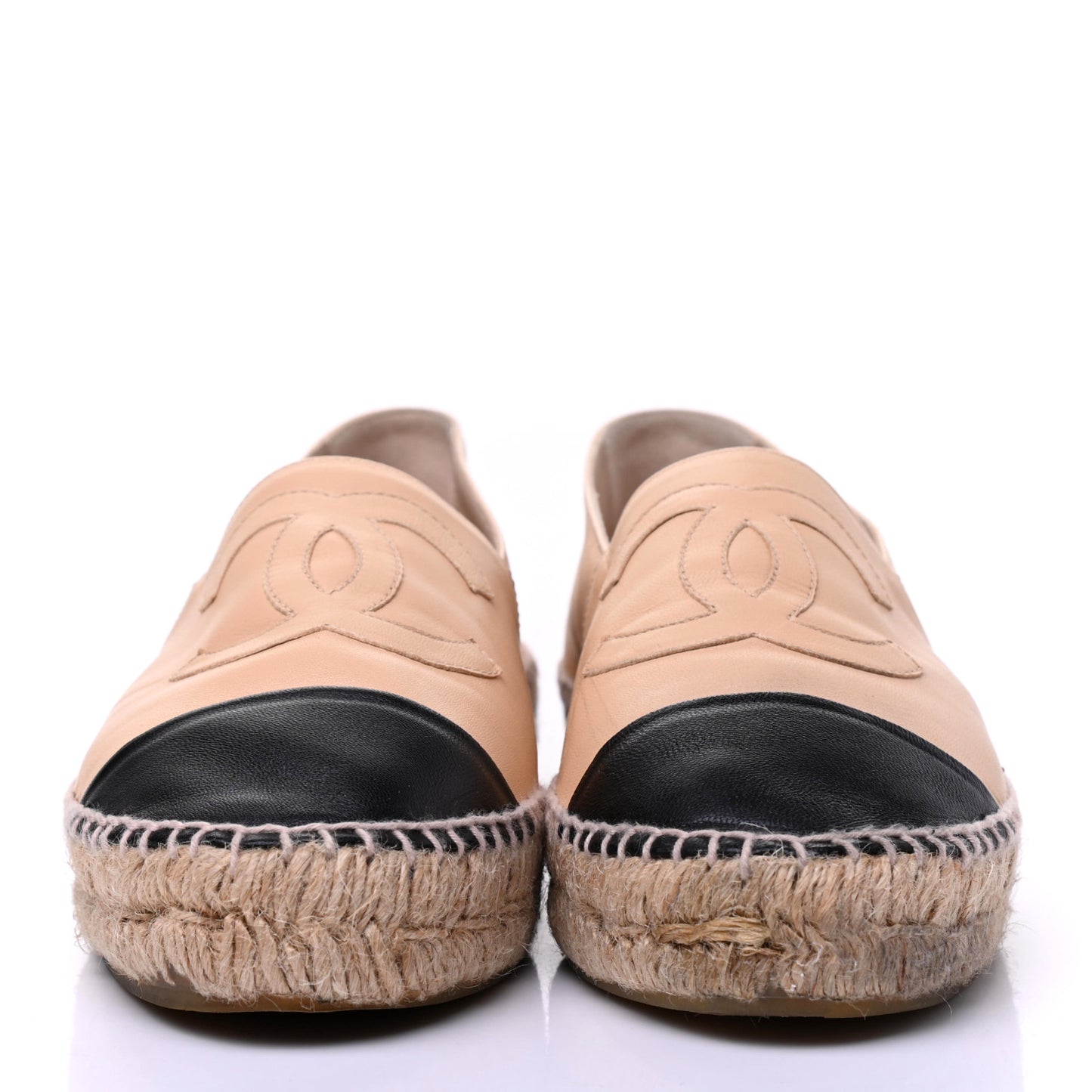 Lambskin CC Espadrilles 39 Beige Black