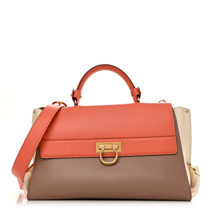 Salvatore Ferragamo Calfskin Large Sofia Shoulder Bag Multicolor 1 of 15