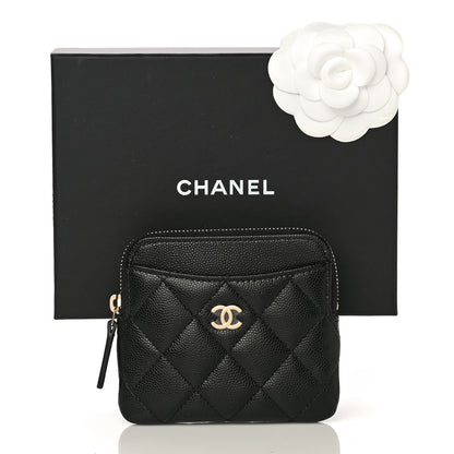 Chanel Caviar Quilted Zip Card Holder Wallet Black 11 of 11