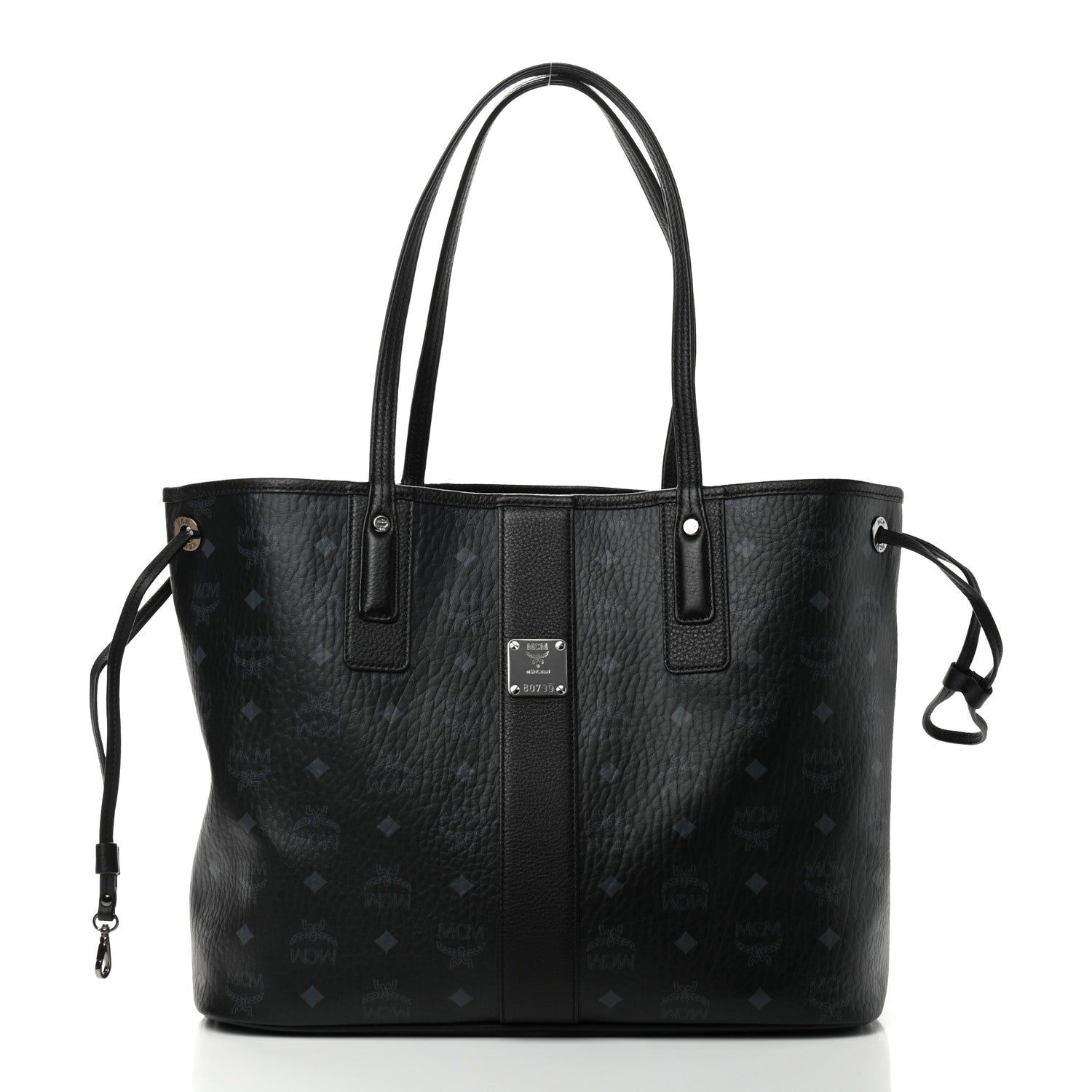 MCM Visetos Medium Liz Reversible Shopper Tote Black 3 of 14
