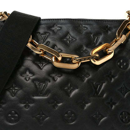 Louis Vuitton Lambskin Embossed Monogram Coussin MM Black 13 of 16