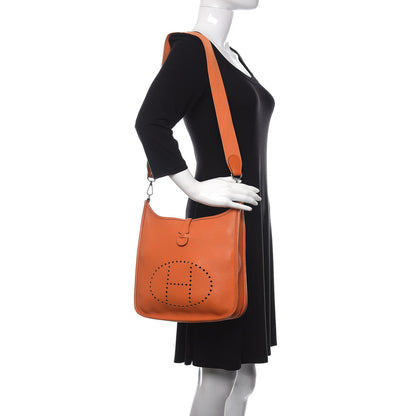 Hermes Taurillon Clemence Evelyne II PM Orange 2 of 11