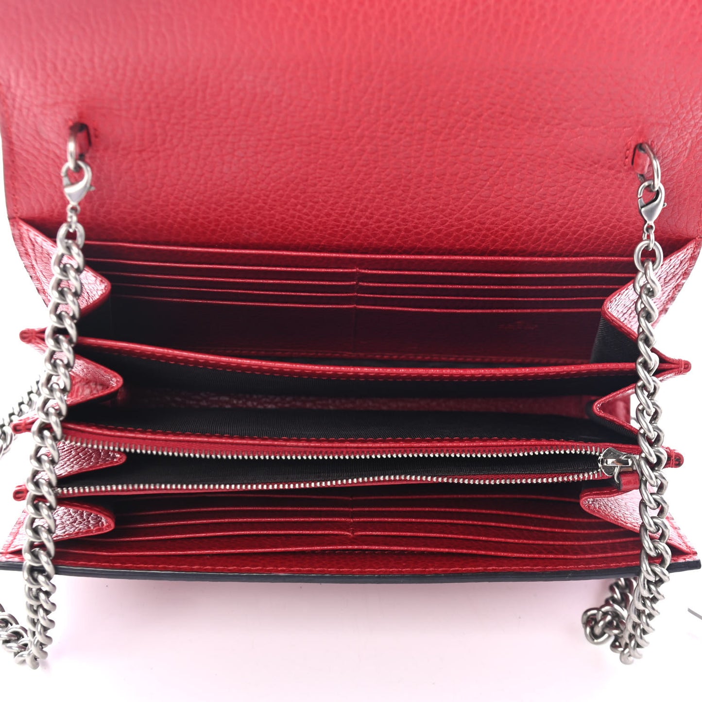 Calfskin Mini Dionysus Chain Wallet Hibiscus Red