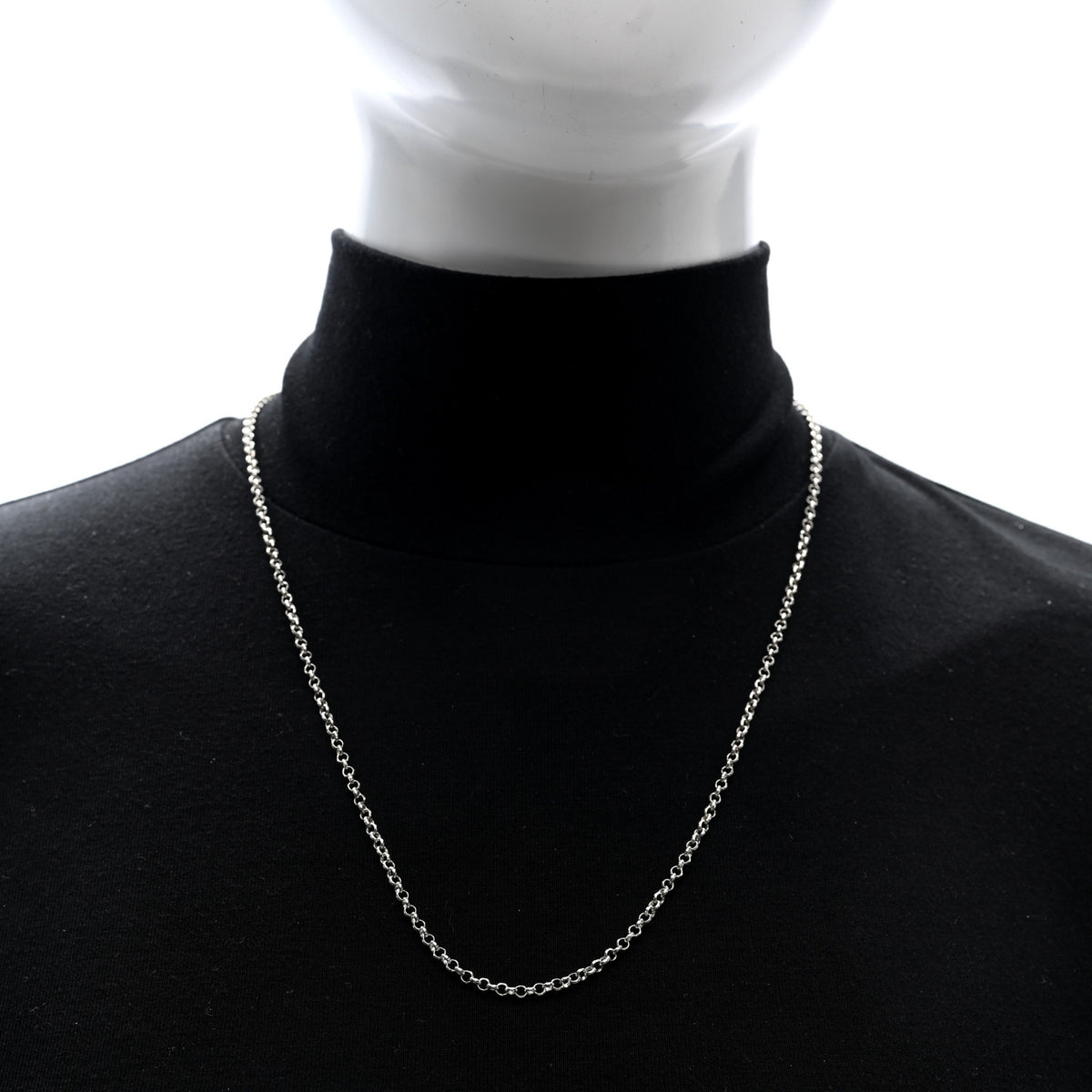 Sterling Silver Roll Chain Necklace 22"