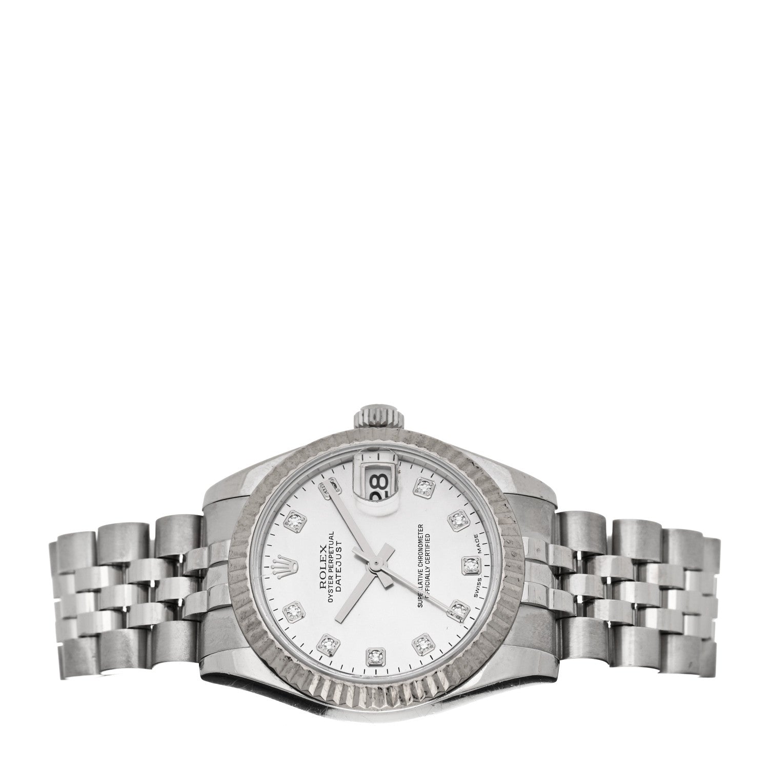 Rolex Stainless Steel 18K White Gold Diamond Mother of Pearl 31mm Oyster Perpetual Datejust Watch 178274 2 of 4