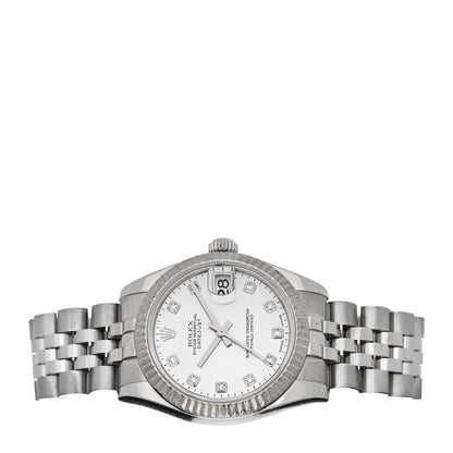 Rolex Stainless Steel 18K White Gold Diamond Mother of Pearl 31mm Oyster Perpetual Datejust Watch 178274 2 of 4