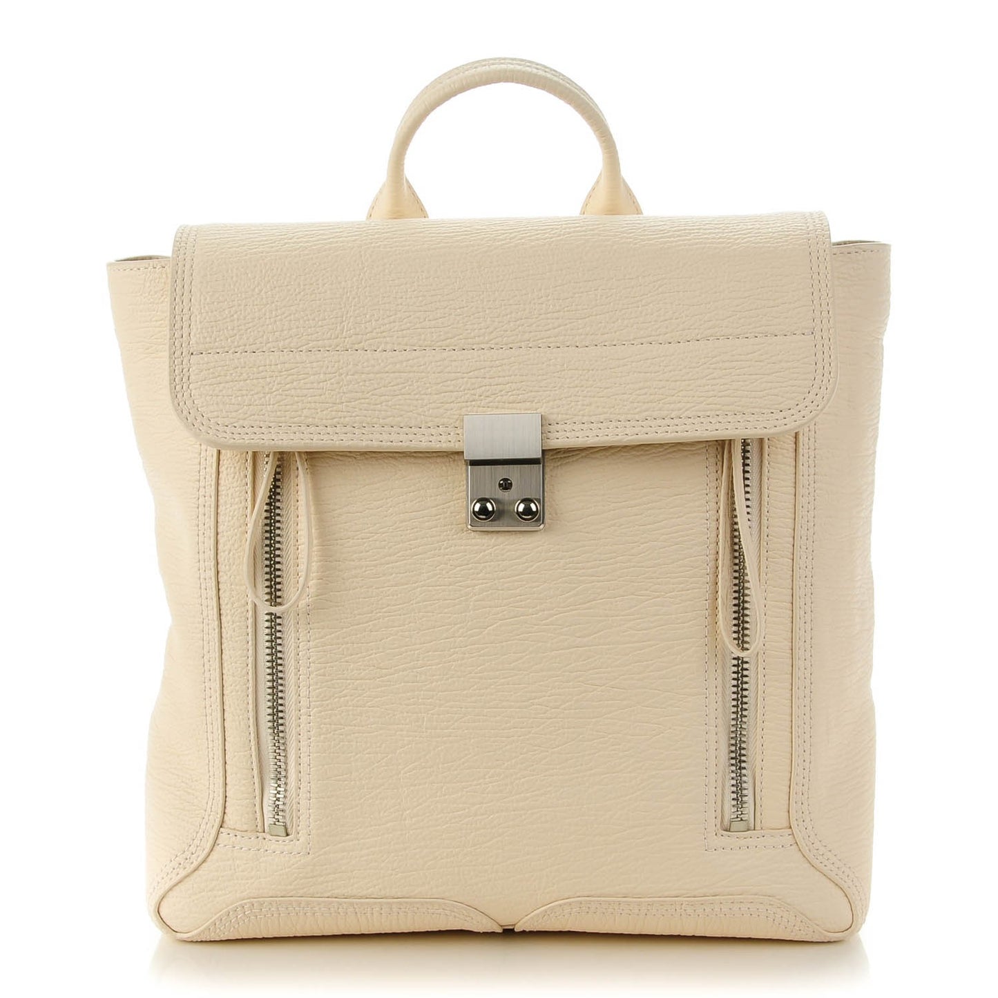 3.1 Textured Calfskin Pashli Backpack Milk