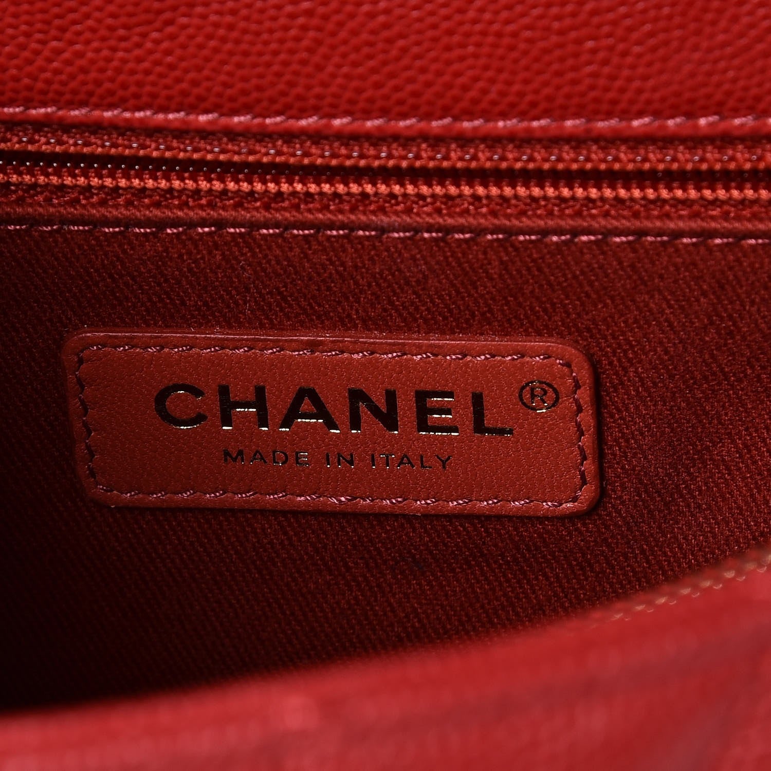 Chanel Caviar Quilted Small Coco Handle Flap Red 6 of 8