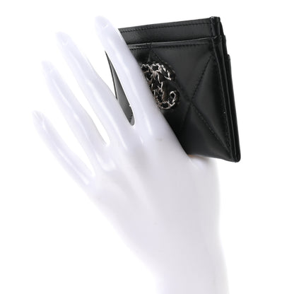 Chanel Lambskin Quilted Chanel 19 Card Holder Black 2 of 9