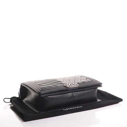 Chanel Calfskin Chevron New Medium Boy Flap Black 4 of 7