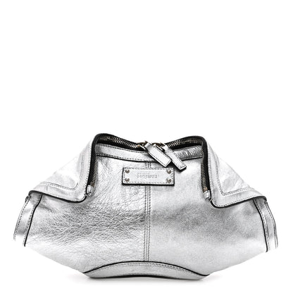 Alexander McQueen Metallic Lambskin De Manta Clutch Silver 1 of 10