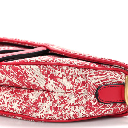 Christian Dior Canvas Reverse Embroidered Toile De Jouy Saddle Bag Fuchsia Multicolor 6 of 9
