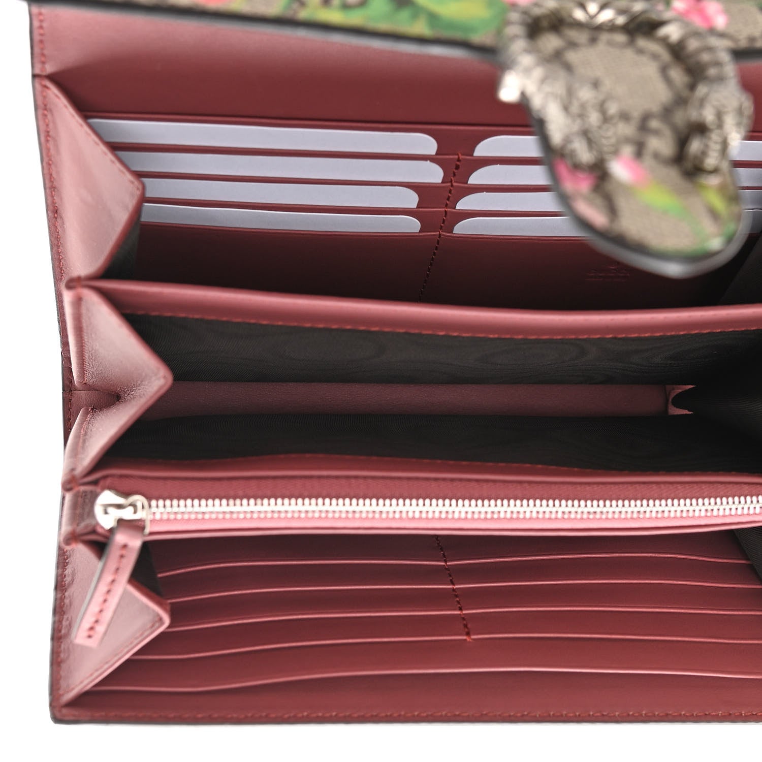 Gucci GG Supreme Monogram Blooms Mini Dionysus Chain Wallet Beige Multicolor Dry Rose 5 of 12