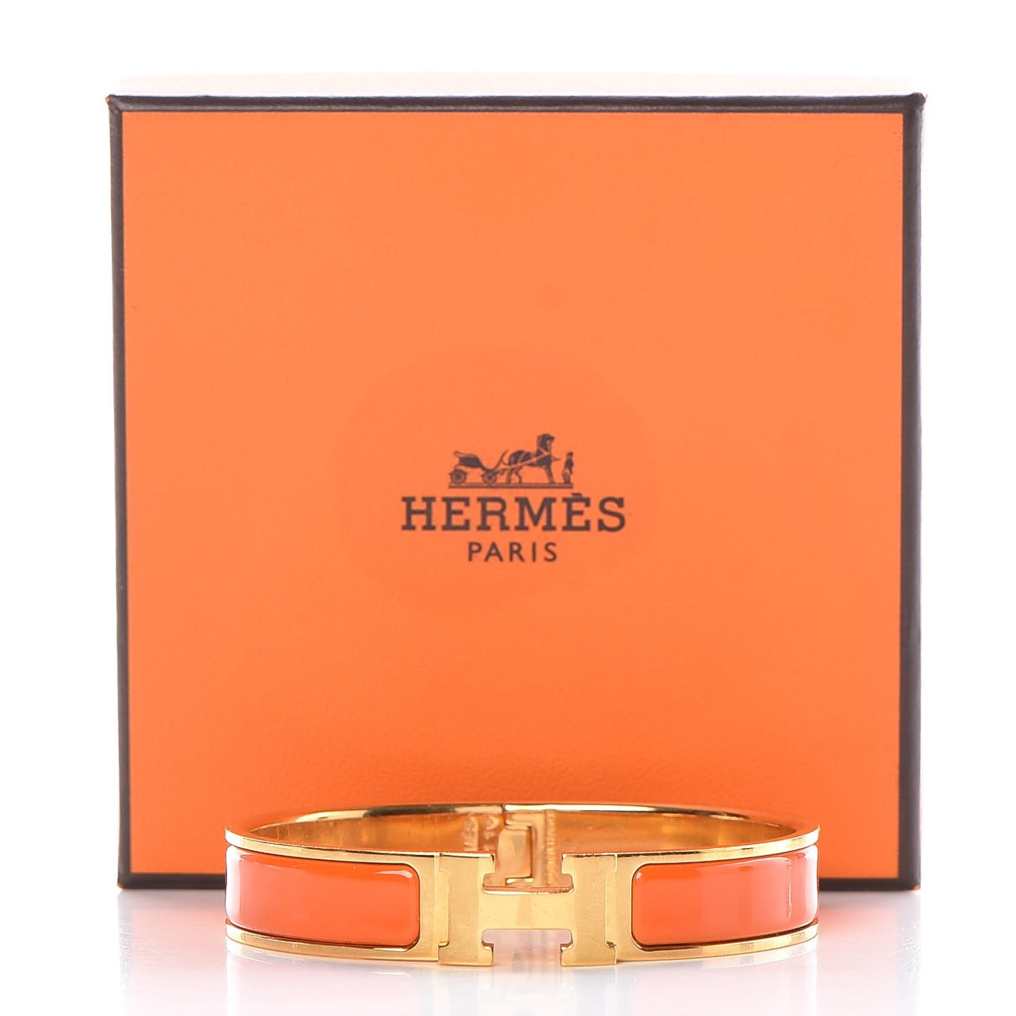 Enamel Narrow Clic Clac H Bracelet GM Orange
