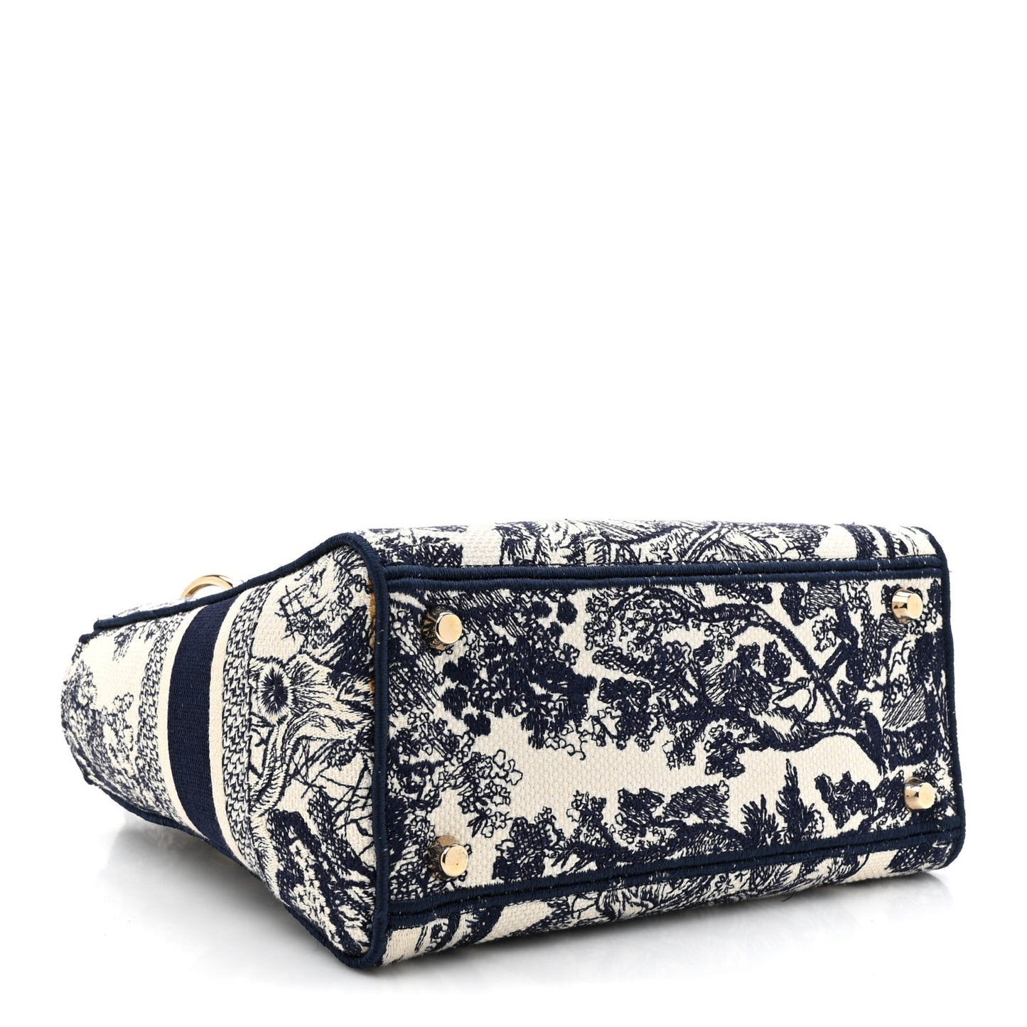 Canvas Toile De Jouy Embroidered Medium Lady D-Lite Navy
