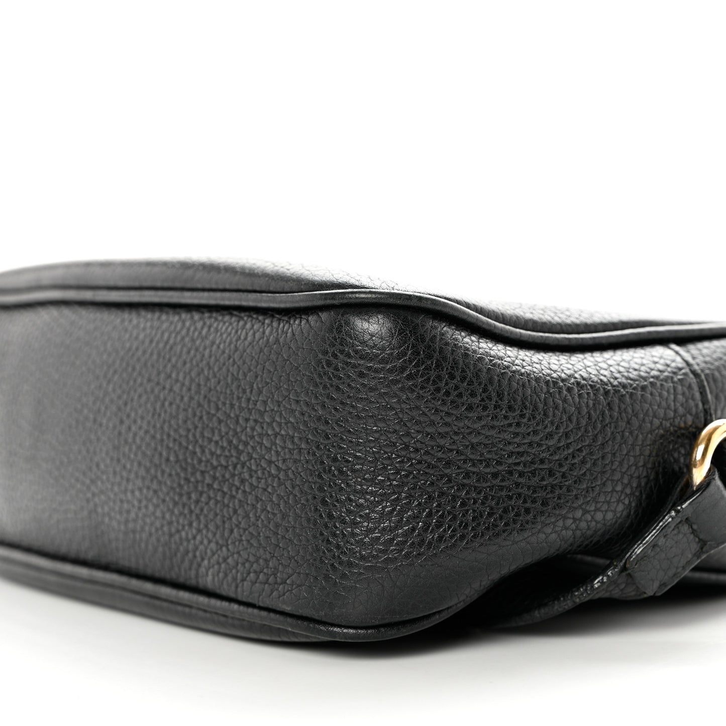 Pebbled Calfskin Small Soho Disco Bag Black