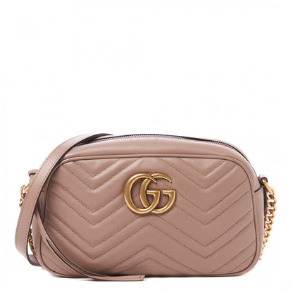 Gucci Calfskin Matelasse Small GG Marmont Chain Shoulder Bag Perfect Pink 1 of 9