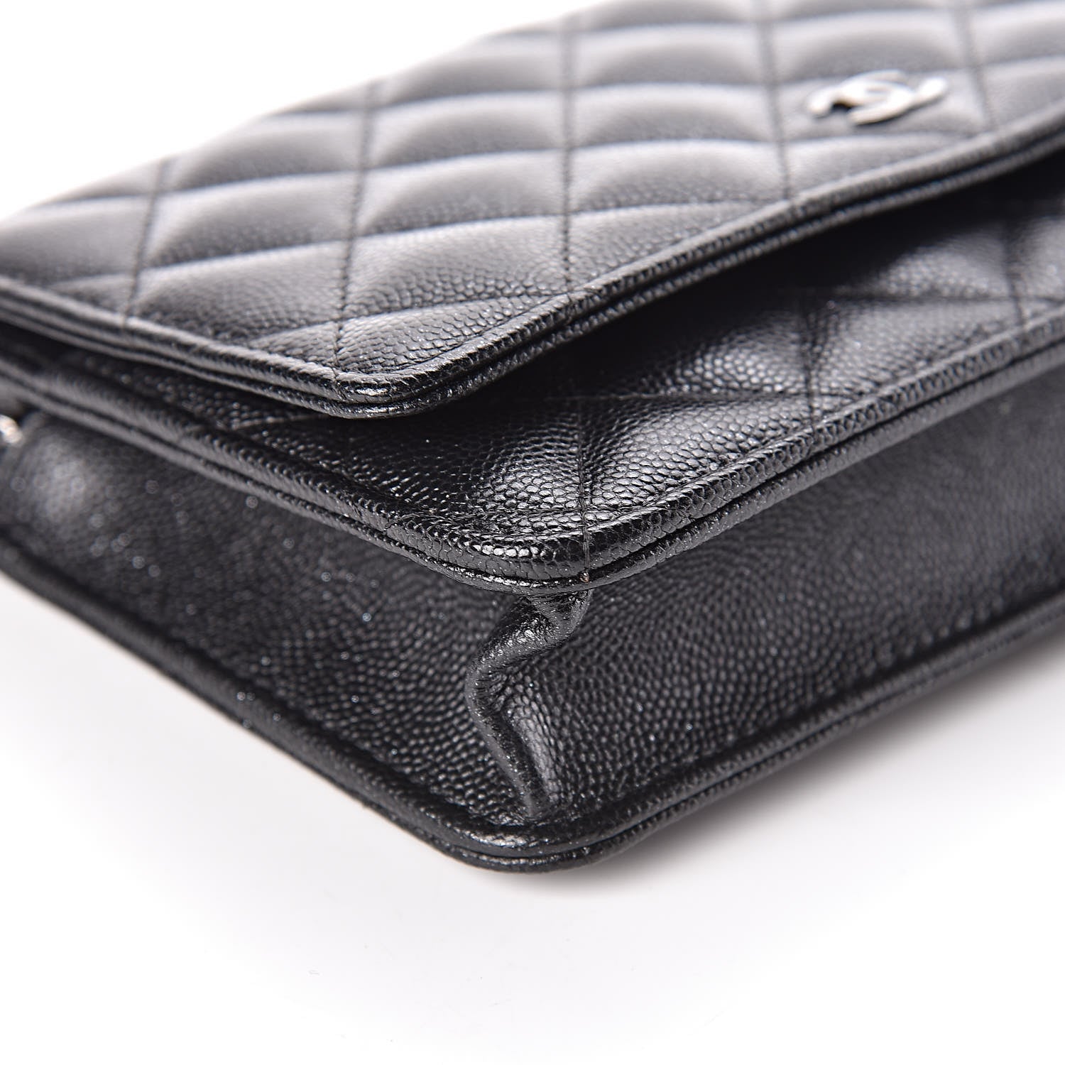 Chanel Iridescent Caviar Quilted Wallet On Chain WOC Black 10 of 12