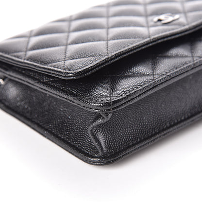 Chanel Iridescent Caviar Quilted Wallet On Chain WOC Black 10 of 12