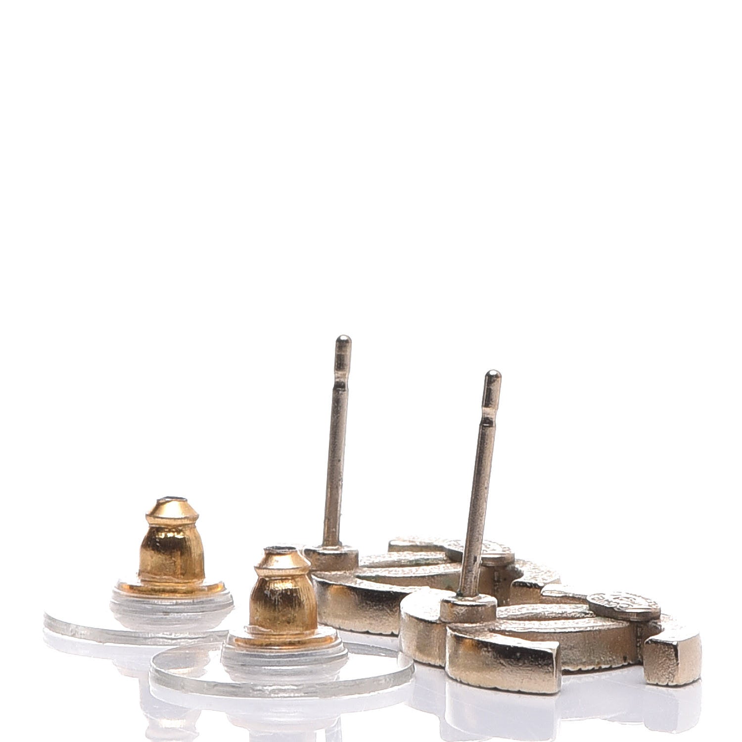Chanel Crystal CC Earrings Gold 3 of 7