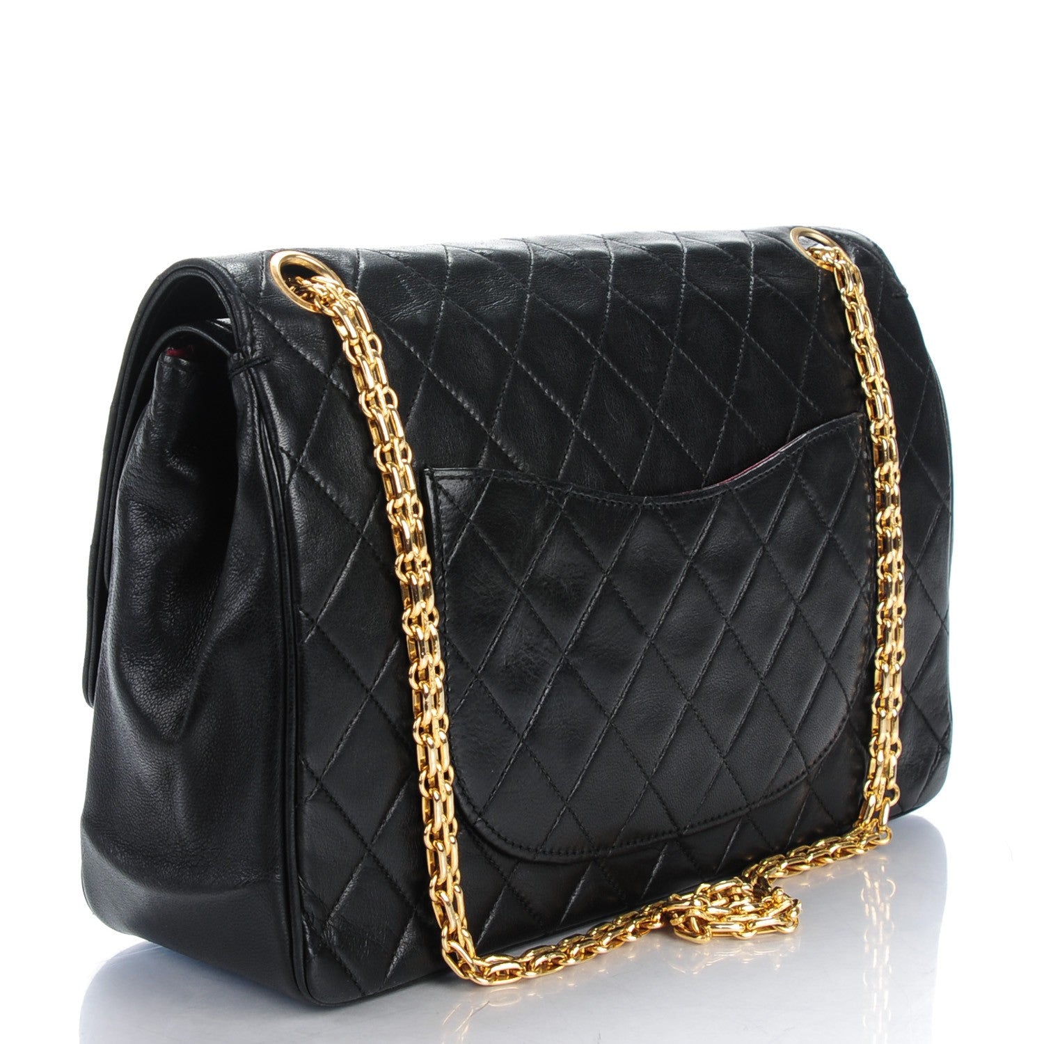 Chanel Lambskin Quilted Medium Double Flap Bijoux Chain Black 3 of 8