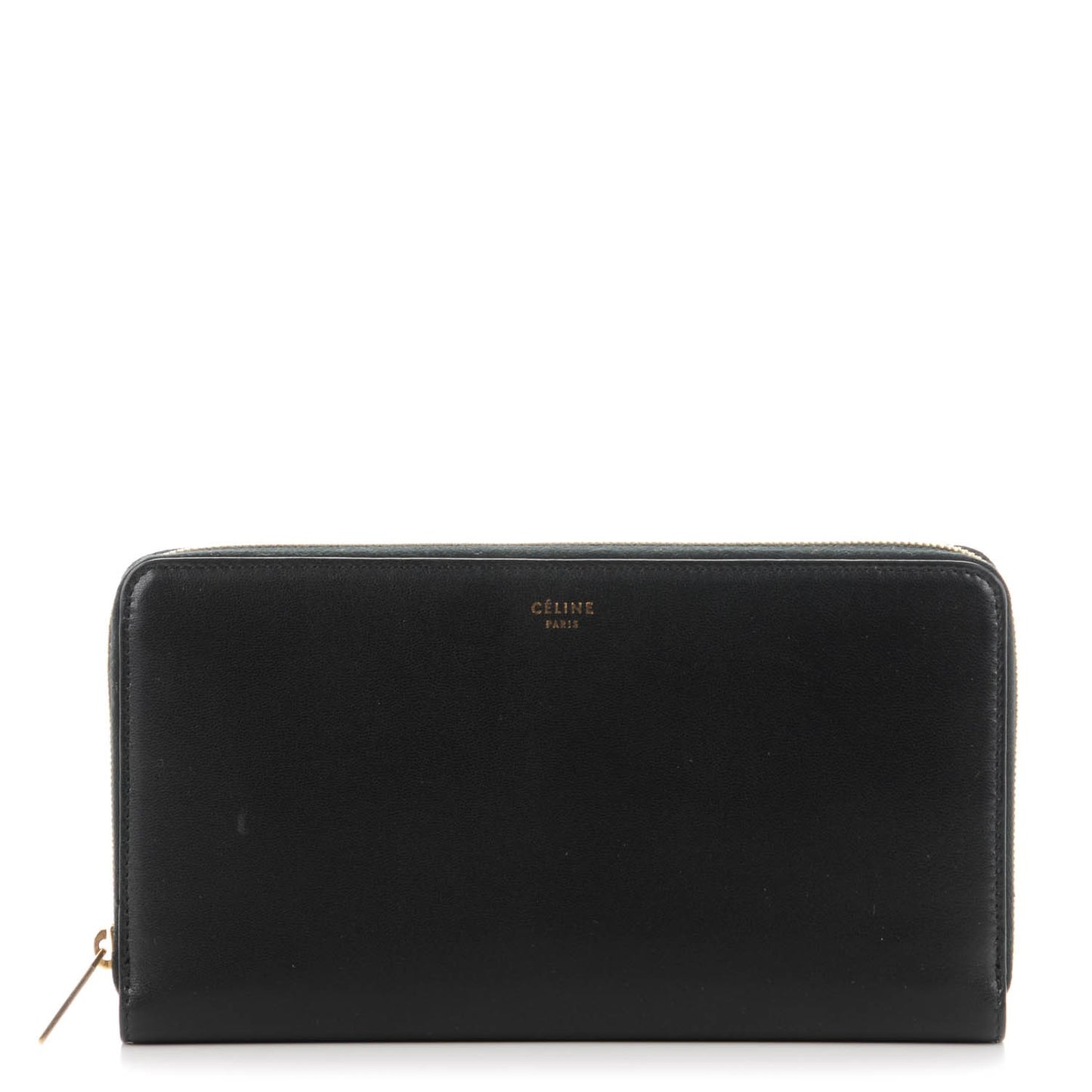 Lambskin Large Zip Around Multifunction Wallet Black