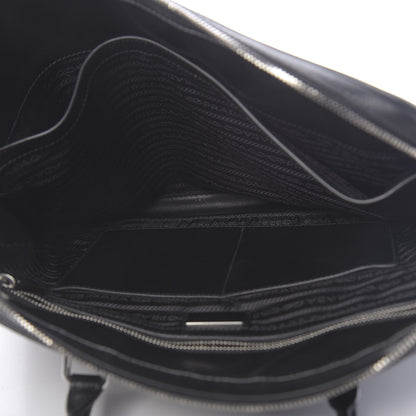 Prada Saffiano Crocodile Embossed Travel Briefcase Black 5 of 10