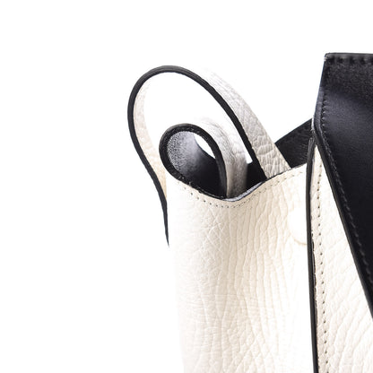 Celine Elephant Calfskin Mini Bi-Color Tie Knot Tote White Black 15 of 16