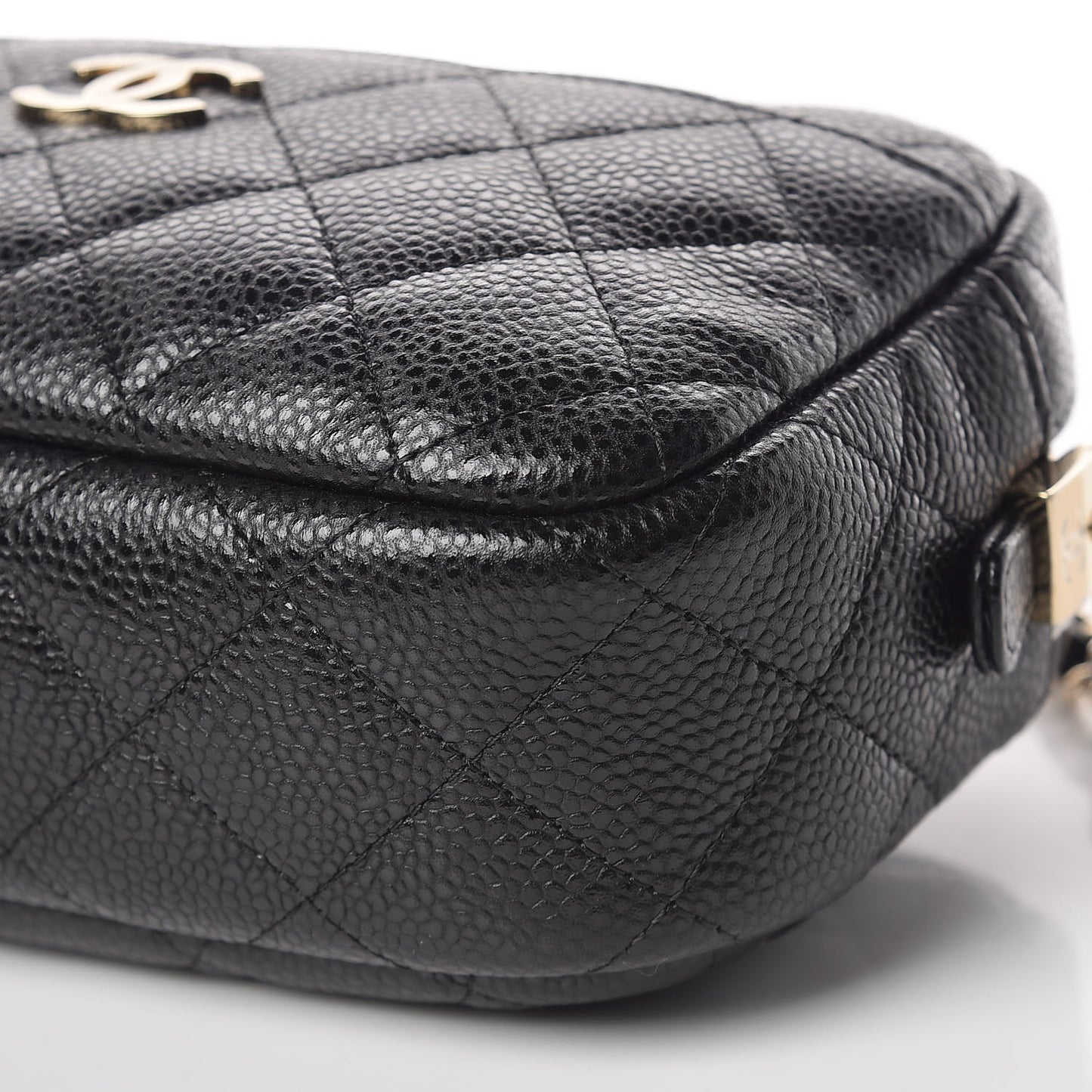 Caviar Quilted Camera Case Black