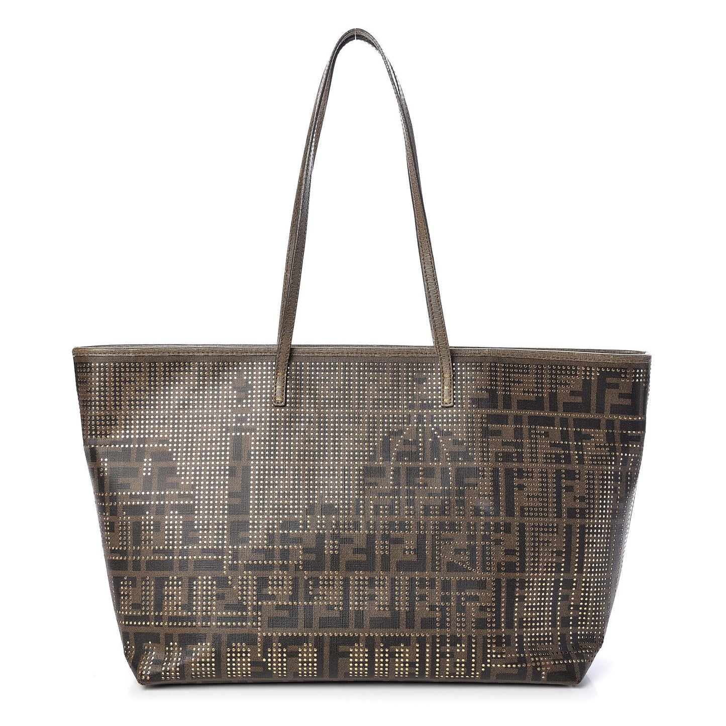 Zucca Lampo Studded Roll Tote Tobacco