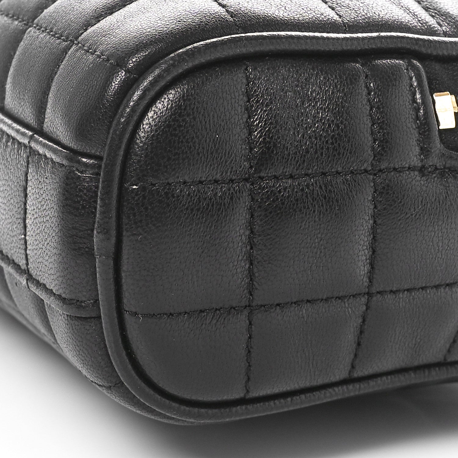 Saint Laurent Lambskin Carre Quilted Cassandre Mini Camera Bag Black 10 of 11
