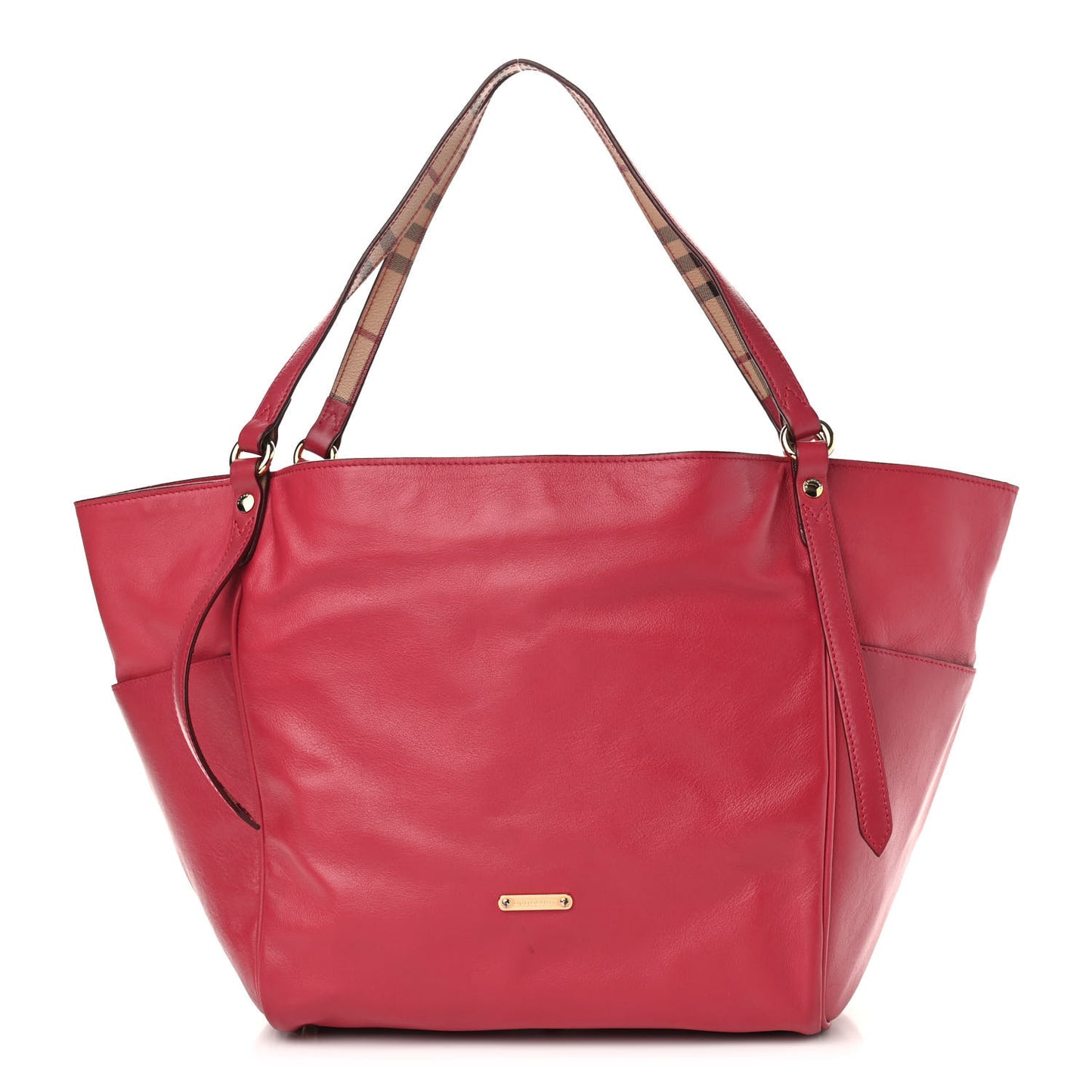 Calfskin House Check Small Canterbury Tote Raspberry